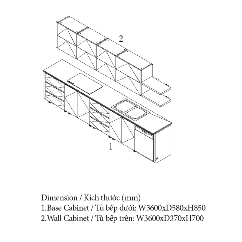 Tủ Bếp Treo Tường Bằng Gỗ, An Cường Cabinet Pro