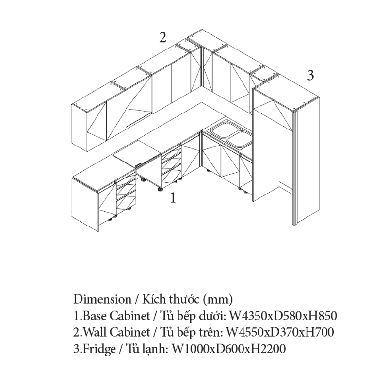 Tủ Bếp Đa Năng, An Cường Cabinet Pro