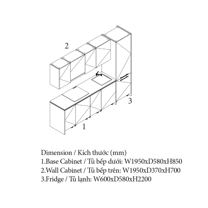 Tủ Bếp Hiện Đại, Đa Chức Năng, An Cường Cabinet Pro