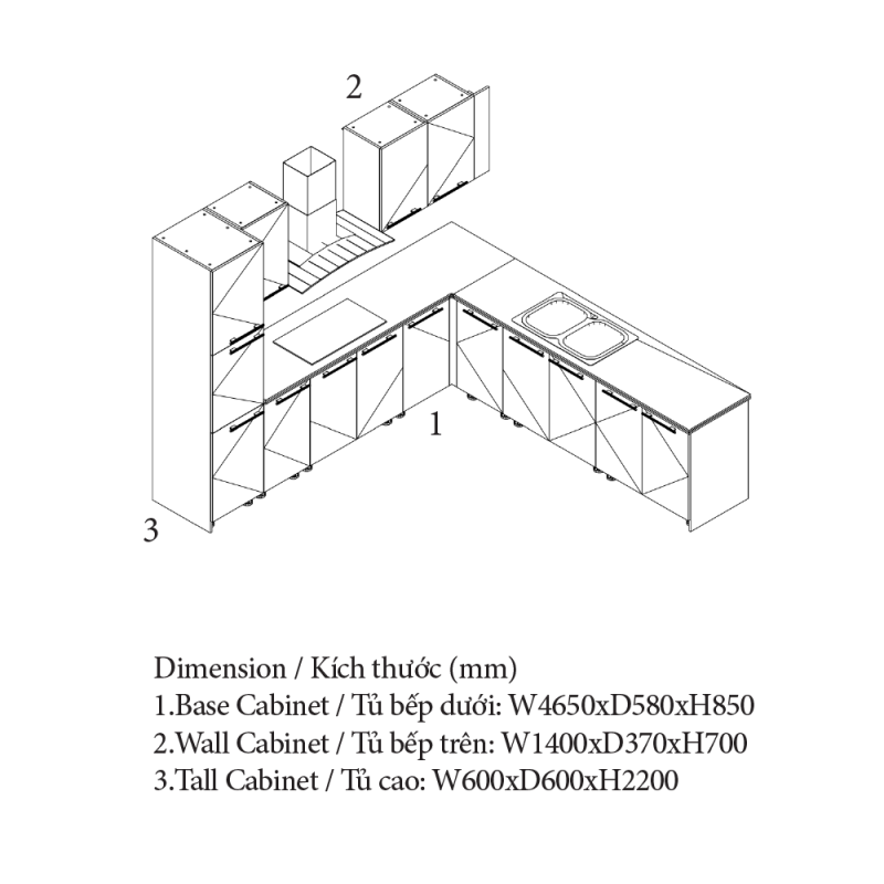 Tủ Bếp Hiện Đại Nhất, Đa Năng, An Cường Cabinet Pro