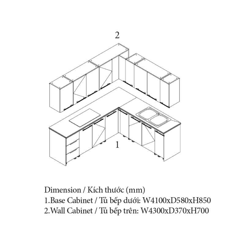 Tủ Bếp Hình Chữ L Đẹp, Được Nhiều Yêu Thích Nhất, An Cường Cabinet Pro