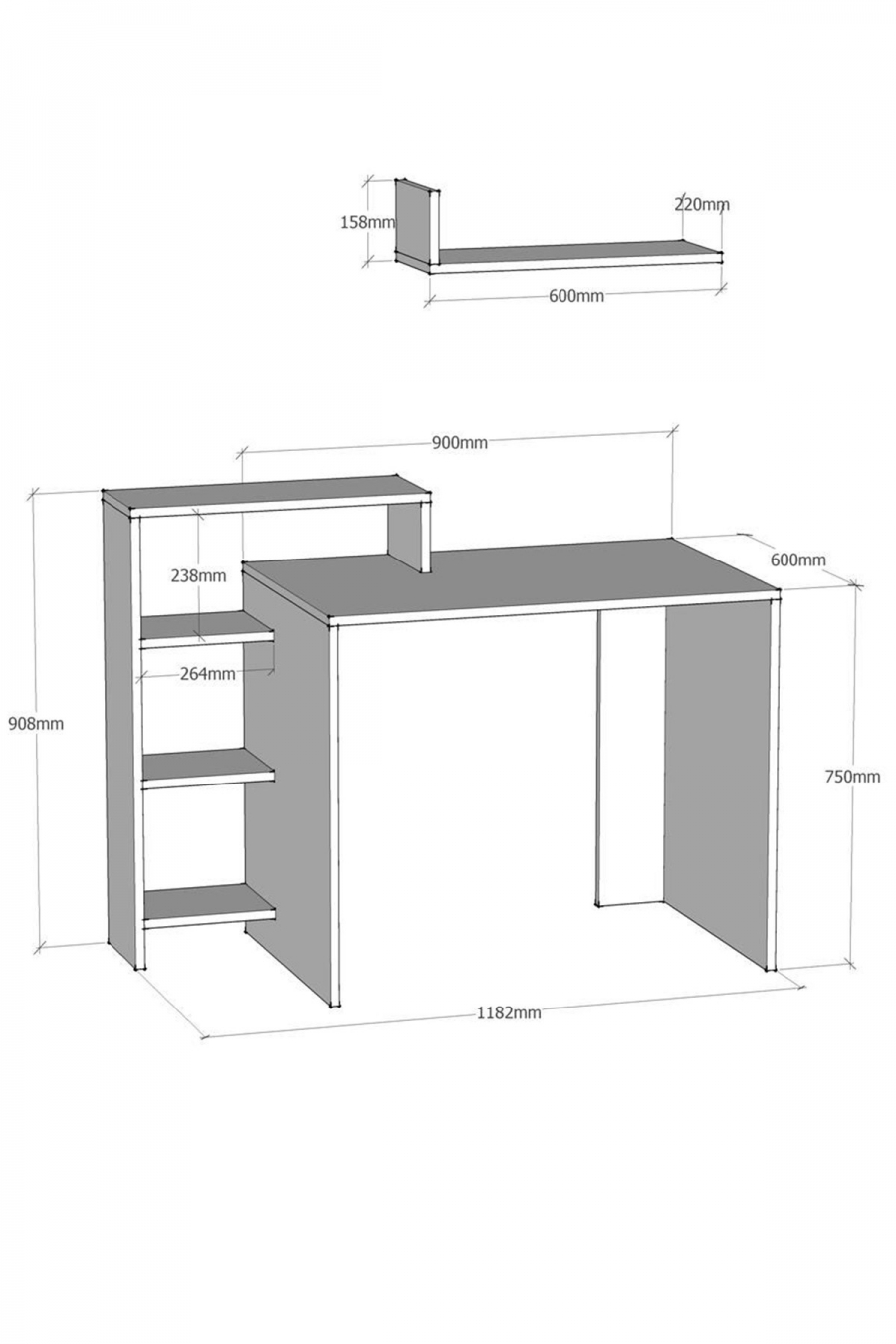 Bàn làm việc công nghiệp hiện đại MDF chống ẩm - TWDL0040