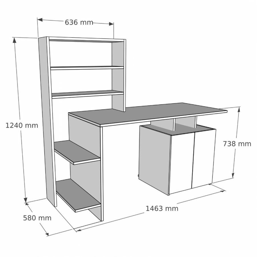 Bàn làm việc  gỗ hiện đại MDF chống ẩm - TWDL0004