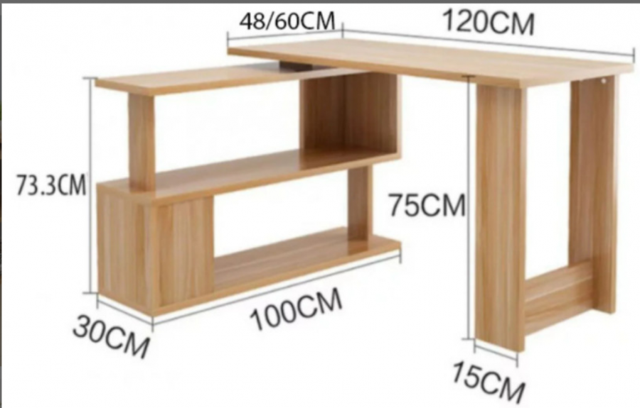 Bàn làm việc xoay 360 độ - gỗ công nghiệp MDF chống ẩm TWDL0002