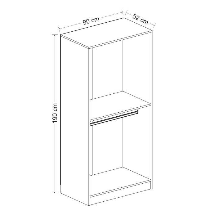 Tủ quần áo 2 cánh gỗ công nghiệp MDF chống ẩm - CWDL0011