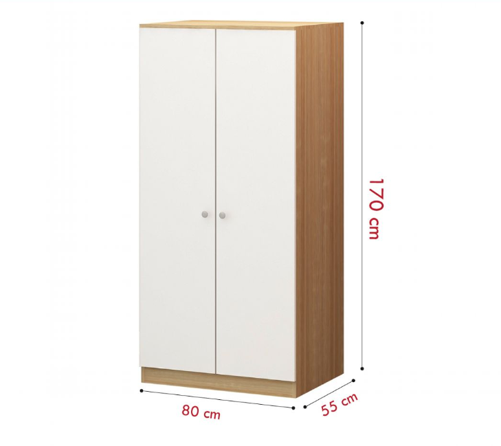 Tủ quần áo 2 cánh gỗ công nghiệp MDF chống ẩm - CWDL0028