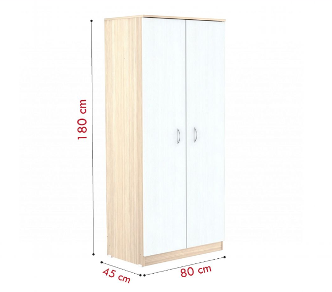 Tủ quần áo 2 cánh gỗ công nghiệp MDF chống ẩm - CWDL0035