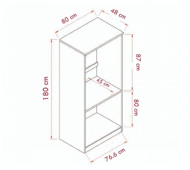 Tủ quần áo 2 cánh gỗ công nghiệp MDF chống ẩm - CWDL0048