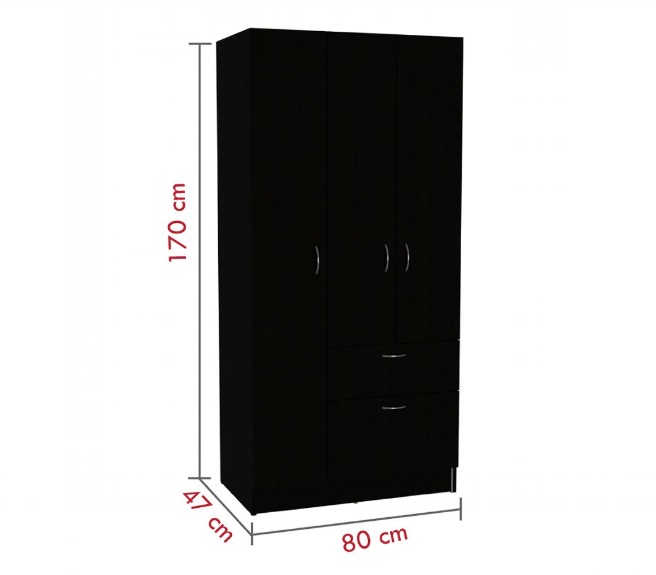 Tủ quần áo 3 cánh 2 ngăn gỗ công nghiệp MDF chống ẩm - CWDL0043