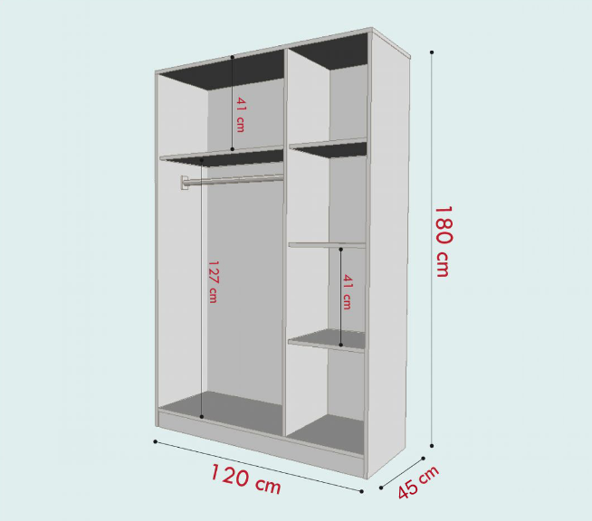 Tủ quần áo 3 cánh gỗ công nghiệp MDF chống ẩm - CWDL0039