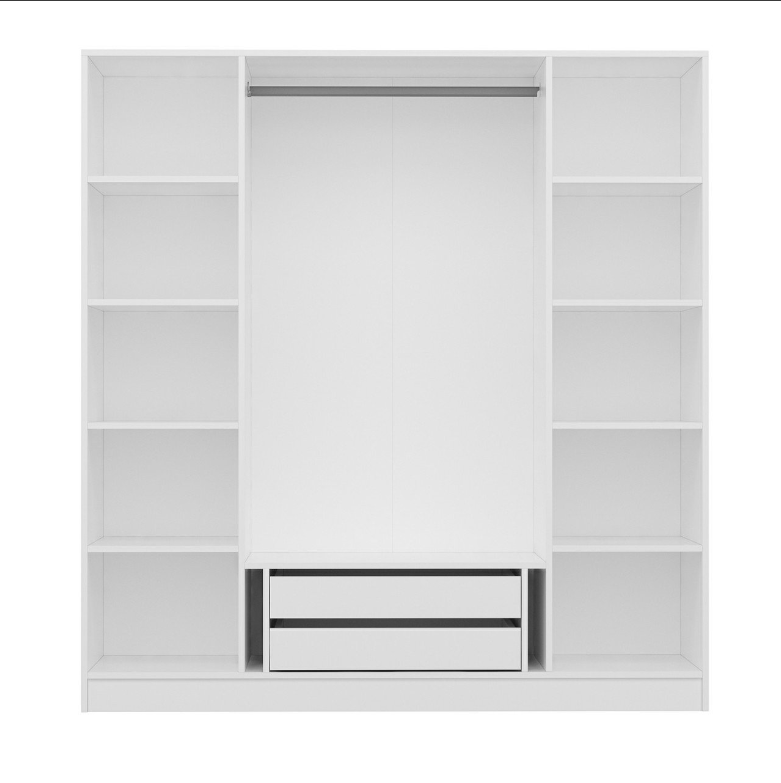 Tủ quần áo 4 cánh 2 ngăn gỗ công nghiệp MDF chống ẩm - CWDL0017
