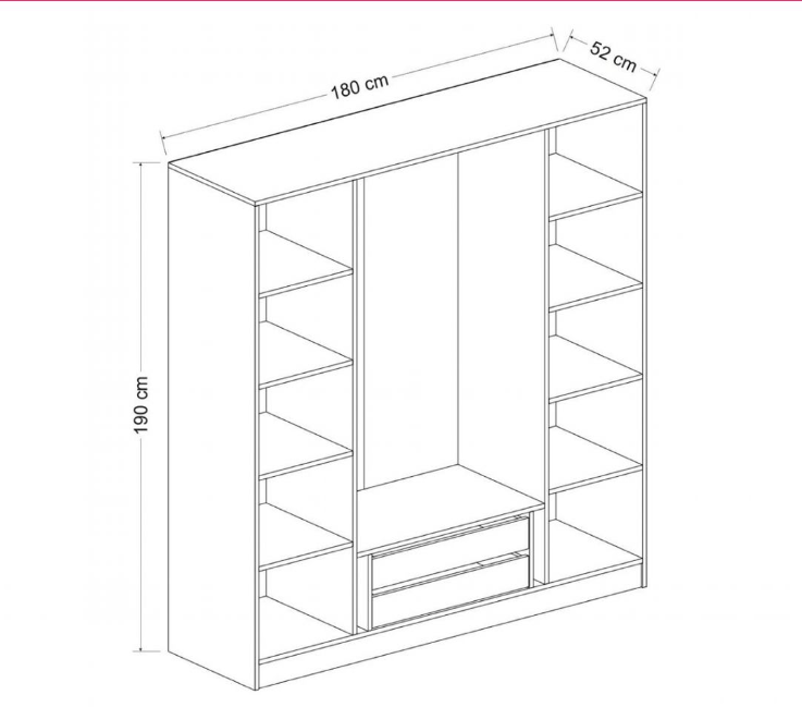 Tủ quần áo 4 cánh gỗ công nghiệp MDF chống ẩm - CWDL0007