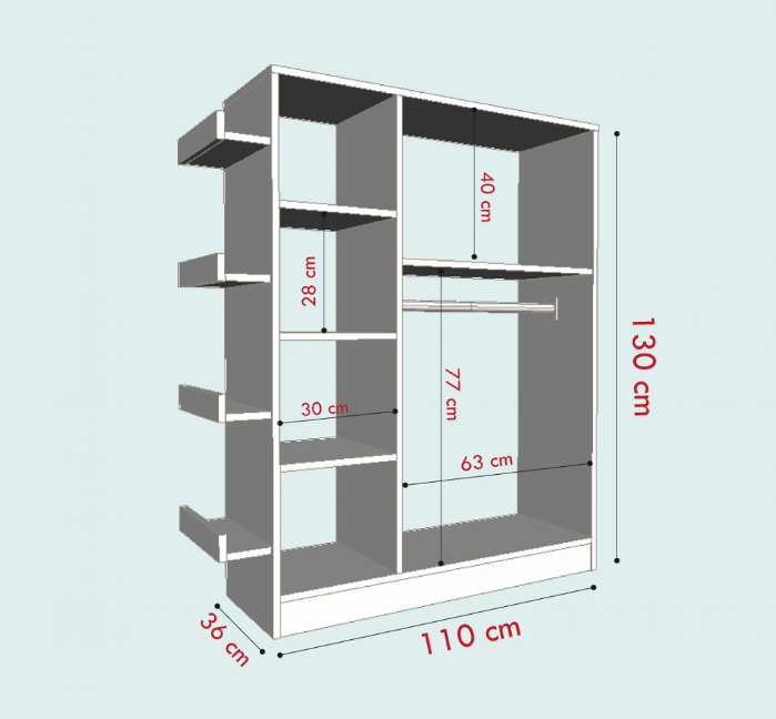 Tủ quần áo hiện đại gỗ công nghiệp MDF chống ẩm - CDWL0029