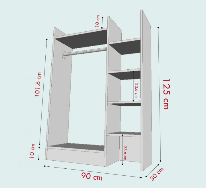Tủ quần áo hiện đại gỗ công nghiệp MDF chống ẩm - CDWL0030