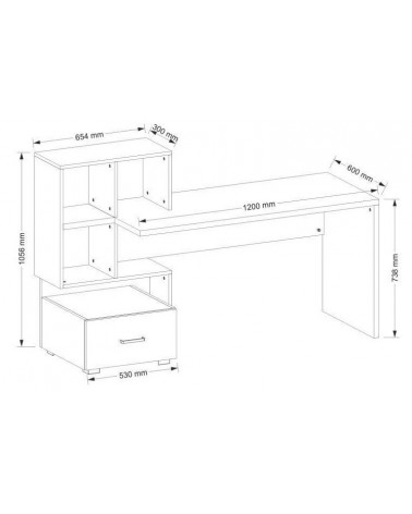 Bàn làm việc công nghiệp hiện đại MDF chống ẩm - TWDL0114