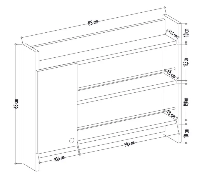 Kệ nhà bếp gỗ công nghiệp MDF chống ẩm - KCWDL0002