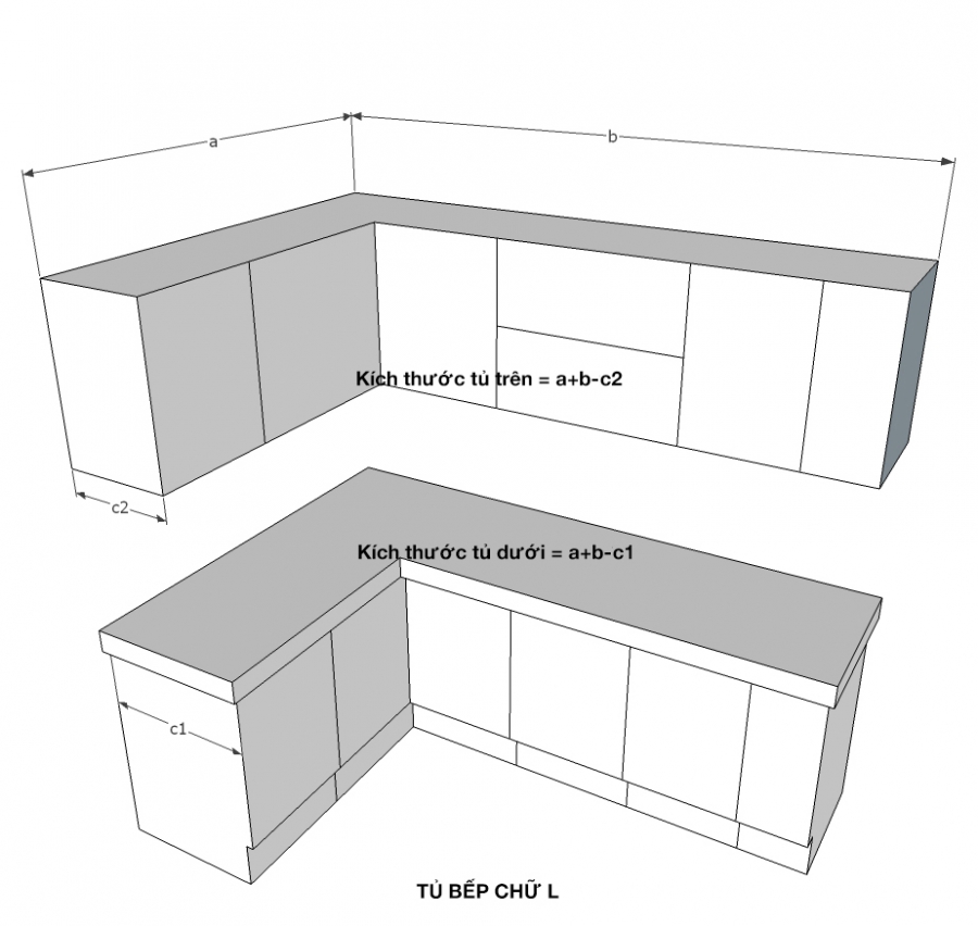 Tủ bếp đa năng gỗ công nghiệp MDF chống ẩm - KCWDL0058