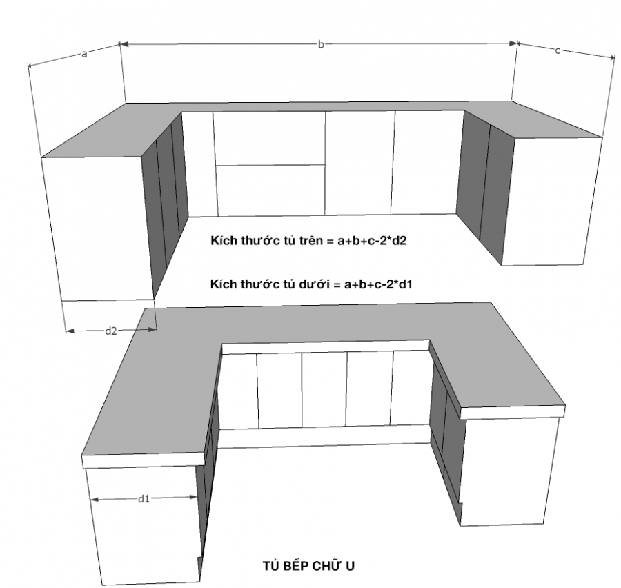 Tủ bếp đa năng gỗ công nghiệp MDF chống ẩm - KCWDL0058