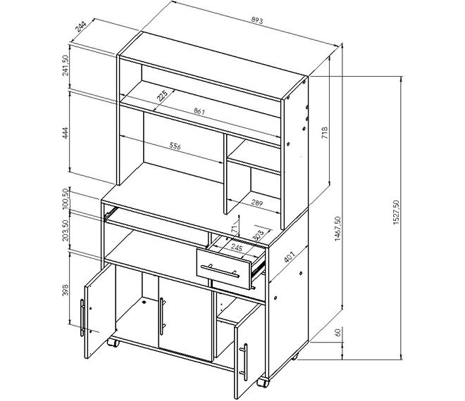 Tủ bếp gỗ công nghiệp MDF chống ẩm - KCWDL0010