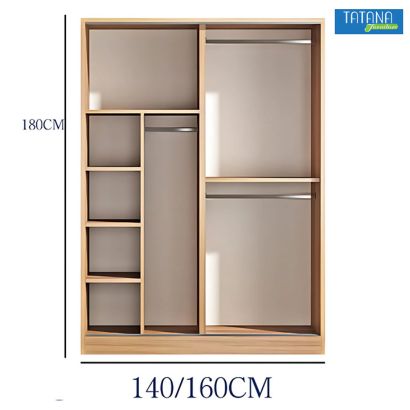 Tủ quần áo cửa lùa gỗ công nghiệp MDF chống ẩm TU039 - 1m4