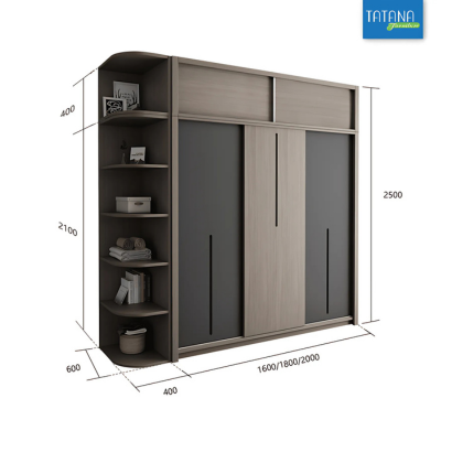 Tủ quần áo cửa lùa gỗ công nghiệp MDF chống ẩm TU029 - 2m