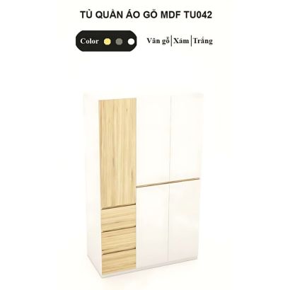 Tủ quần áo cánh mở gỗ công nghiệp MDF chống ẩm TU042