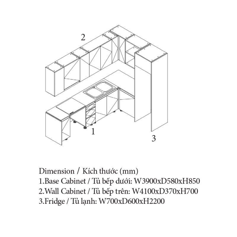 Tủ Bếp Đẹp 2022, Thiết Kế Theo Xu Hướng, An Cường Cabinet Pro