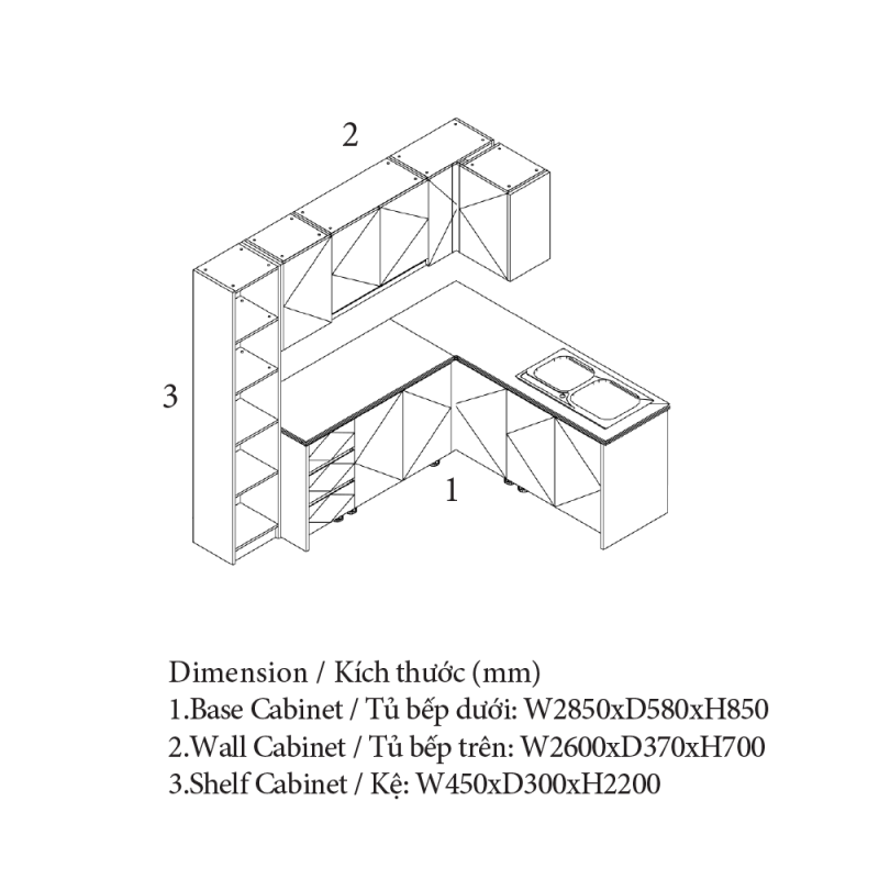 Tủ Bếp Đẹp Gỗ An Cường, Cabinet Pro