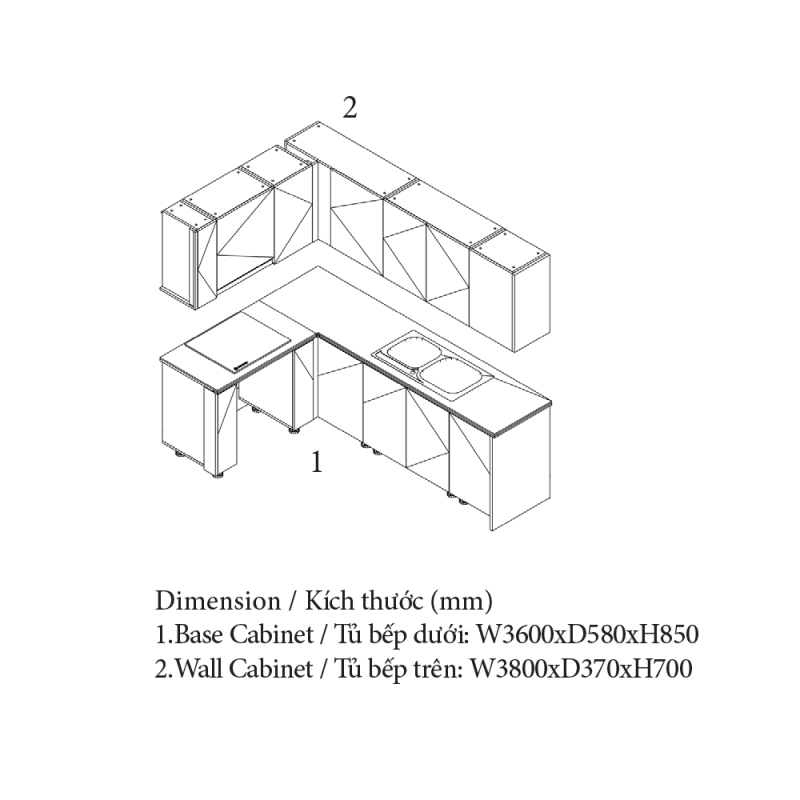 Tủ Bếp Đơn Giản, Đa Chức Năng, An Cường Cabinet Pro
