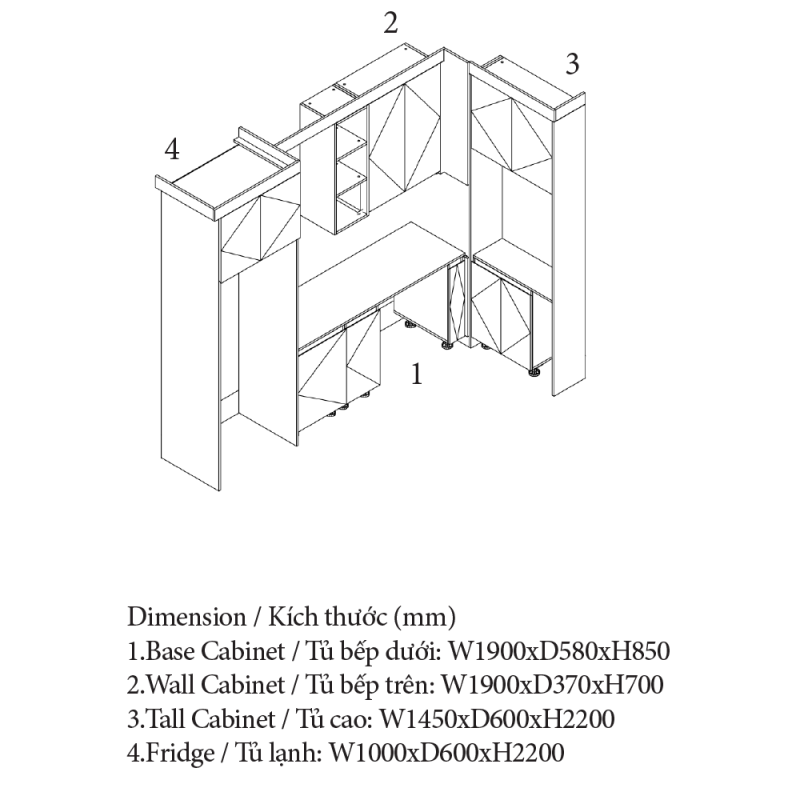 Tủ Bếp Dưới 10 Triệu, Kiểu Dáng Đẹp, Hiện Đại, An Cường Cabinet Pro