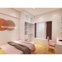 Mẫu thiết kế nội thất phòng ngủ trẻ em màu hồng, KID0028