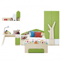 Combo nội thất phòng ngủ trẻ em màu xanh, KID0030