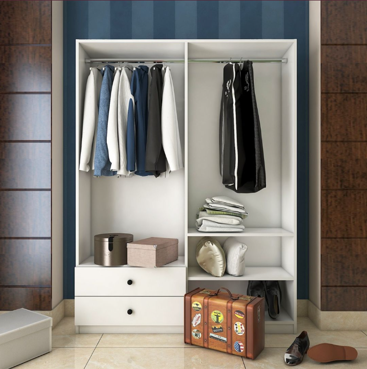 Tủ quần áo 4 cánh 2 ngăn gỗ công nghiệp MDF chống ẩm - CWDL0014