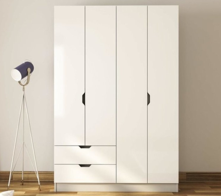 Tủ quần áo 4 cánh 2 ngăn gỗ công nghiệp MDF chống ẩm - CWDL0016