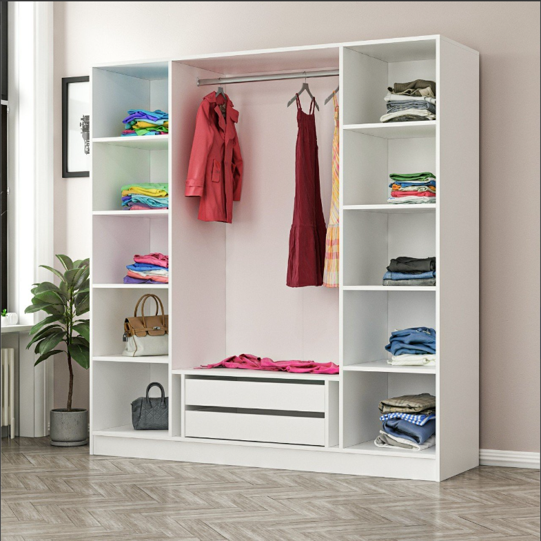 Tủ quần áo 4 cánh 2 ngăn gỗ công nghiệp MDF chống ẩm - CWDL0017