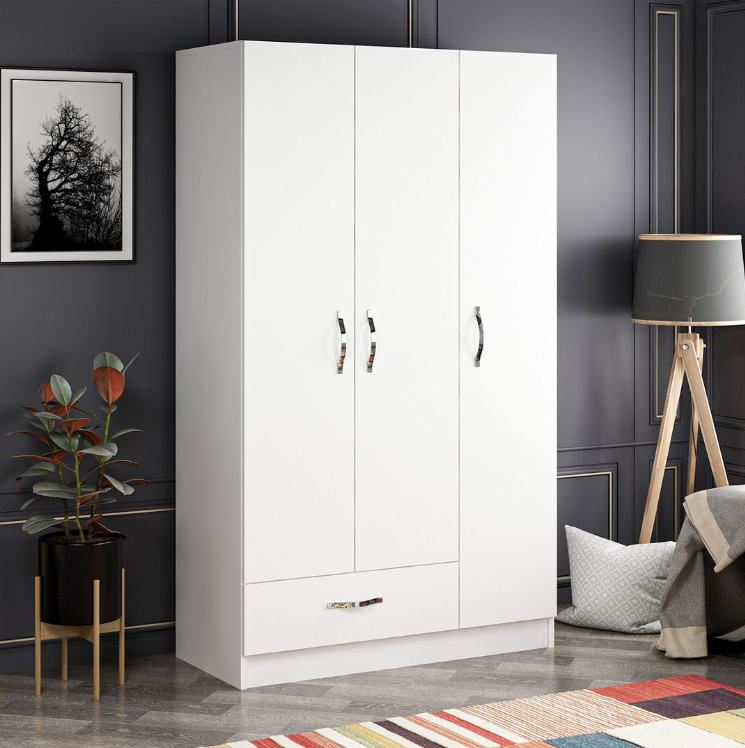 Tủ quần áo 3 cánh 1 ngăn gỗ công nghiệp MDF chống ẩm - CWDL0018