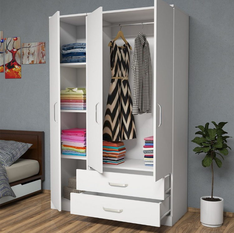 Tủ quần áo 3 cánh 2 ngăn gỗ công nghiệp MDF chống ẩm - CWDL0020