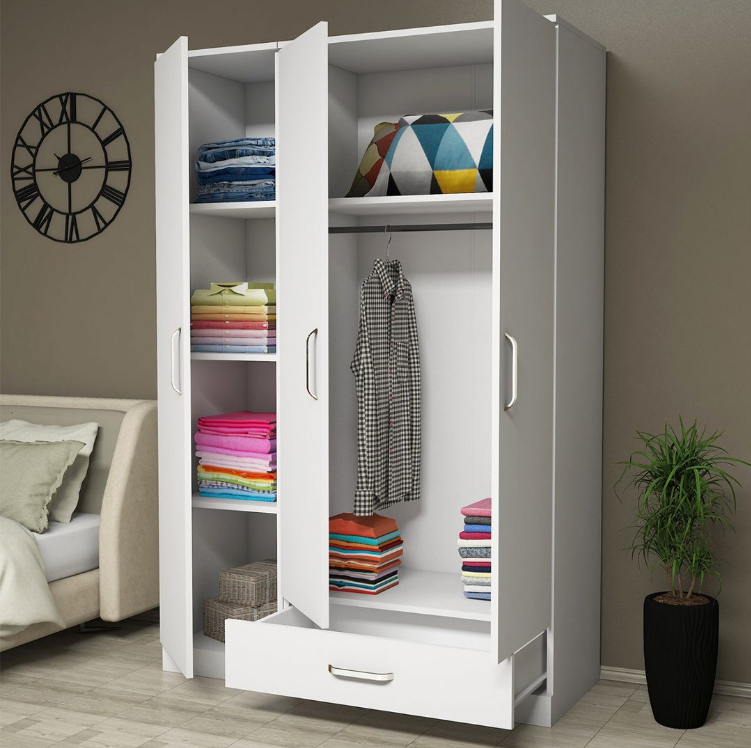 Tủ quần áo 3 cánh 1 ngăn gỗ công nghiệp MDF chống ẩm - CWDL0021