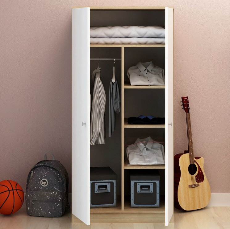 Tủ quần áo 2 cánh gỗ công nghiệp MDF chống ẩm - CWDL0028