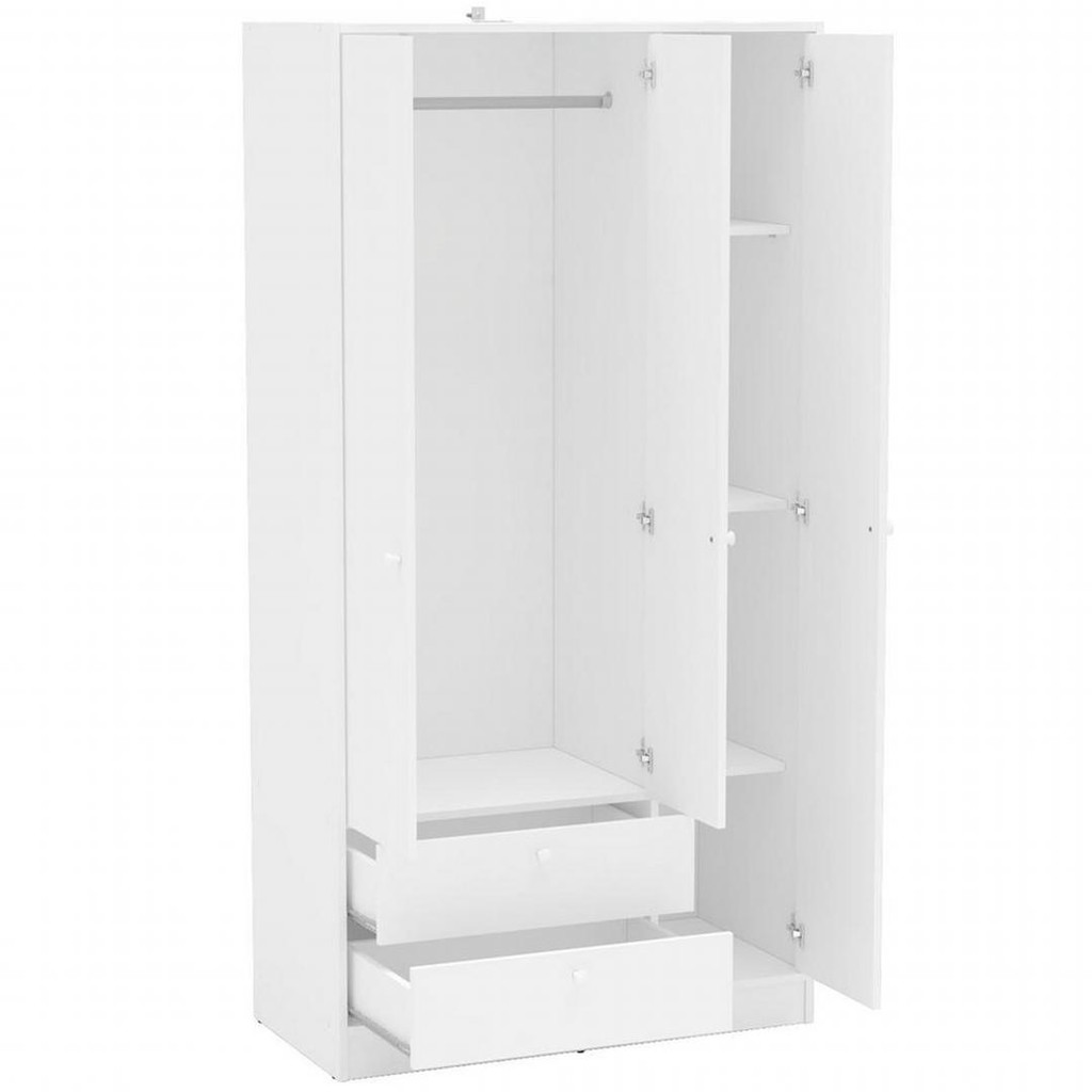 Tủ quần áo 3 cánh 2 ngăn gỗ công nghiệp MDF chống ẩm - CWDL0033