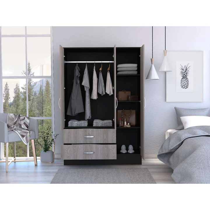 Tủ quần áo 3 cánh 2 ngăn gỗ công nghiệp MDF chống ẩm - CWDL0047