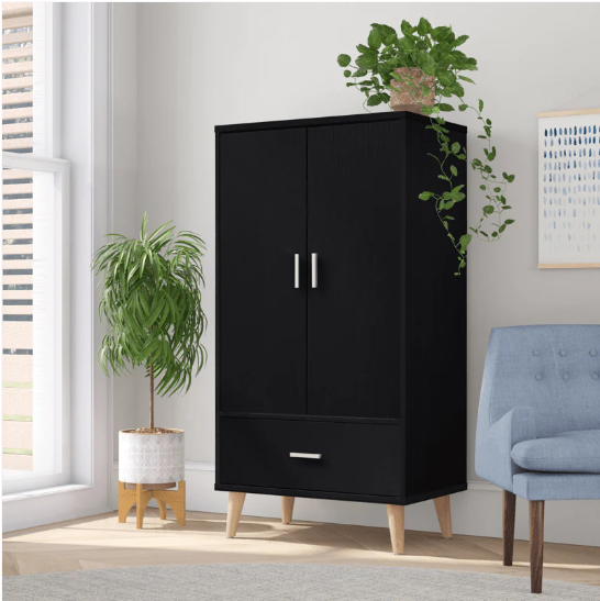Tủ quần áo 2 cánh 1 ngăn gỗ công nghiệp MDF chống ẩm - CWDL0060