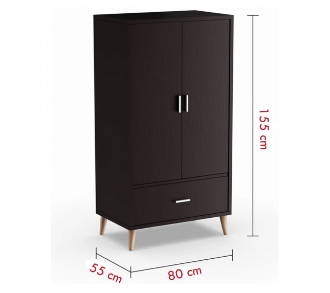 Tủ quần áo 2 cánh 1 ngăn gỗ công nghiệp MDF chống ẩm - CWDL0060