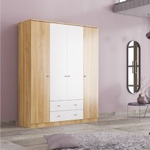 Tủ quần áo 4 cánh 2 ngăn gỗ công nghiệp MDF chống ẩm - CWDL0013