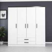 Tủ quần áo 4 cánh 2 ngăn gỗ công nghiệp MDF chống ẩm - CWDL0017