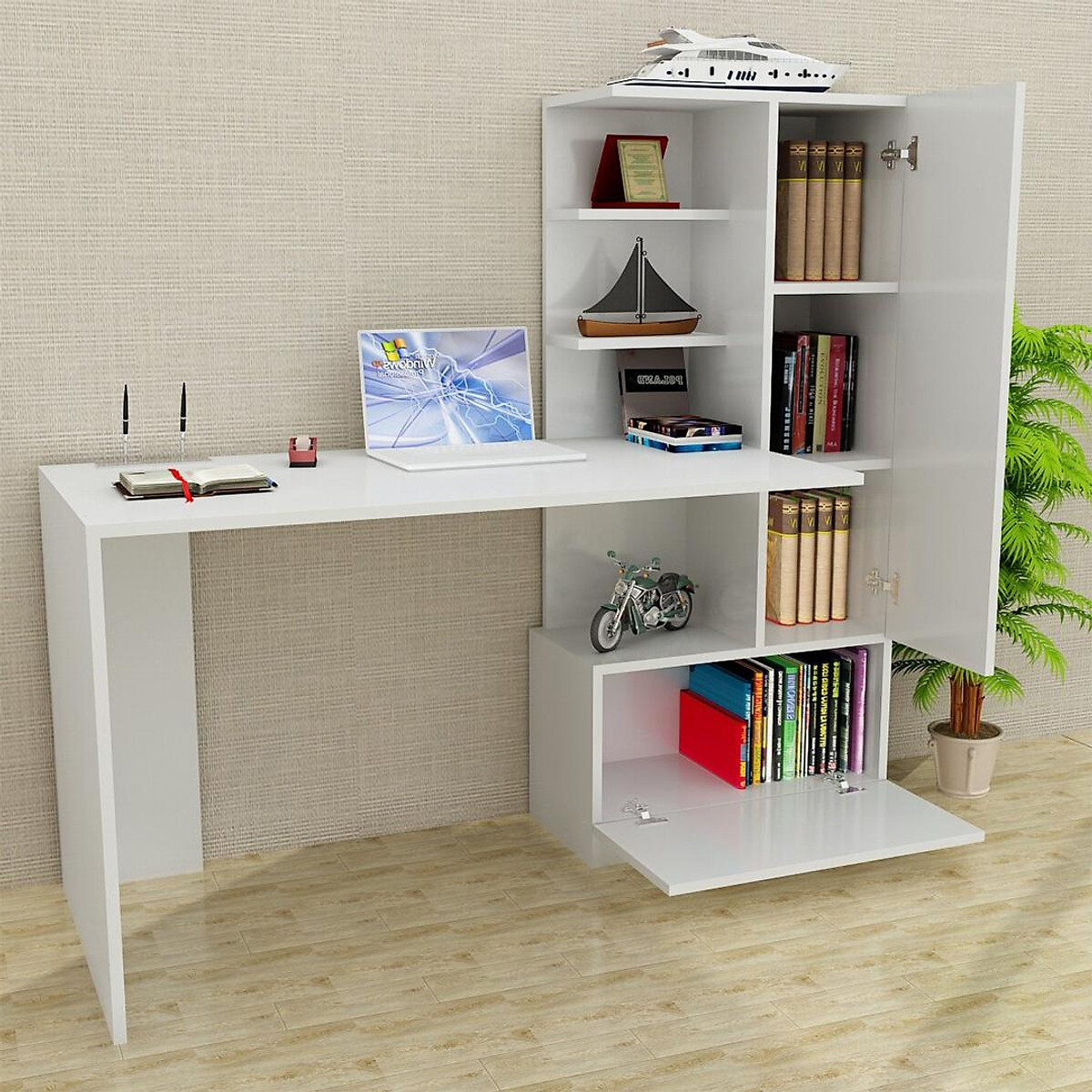 Bàn làm việc công nghiệp hiện đại MDF chống ẩm - TWDL0158