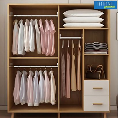 Tủ quần áo gỗ công nghiệp MDF chống ẩm TU037