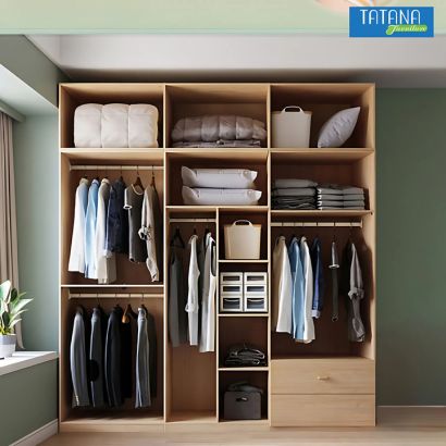 Tủ quần áo 4 cánh gỗ công nghiệp MDF chống ẩm TU036 - 2m