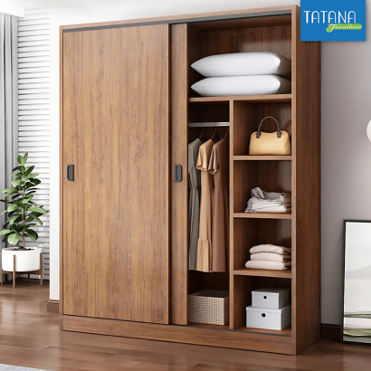 Tủ quần áo cửa lùa gỗ công nghiệp MDF chống ẩm TU030 - 1m2