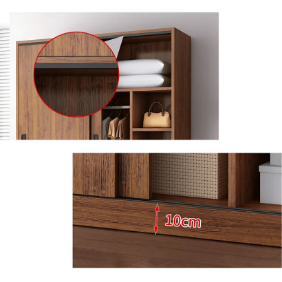 Tủ quần áo cửa lùa gỗ công nghiệp MDF chống ẩm TU030 - 1m2